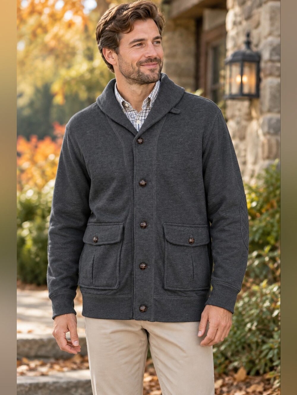 Old Navy Men’s Cardigan Jacket M Gray NWT Preppy Heritage Coastal Grandpa Fall